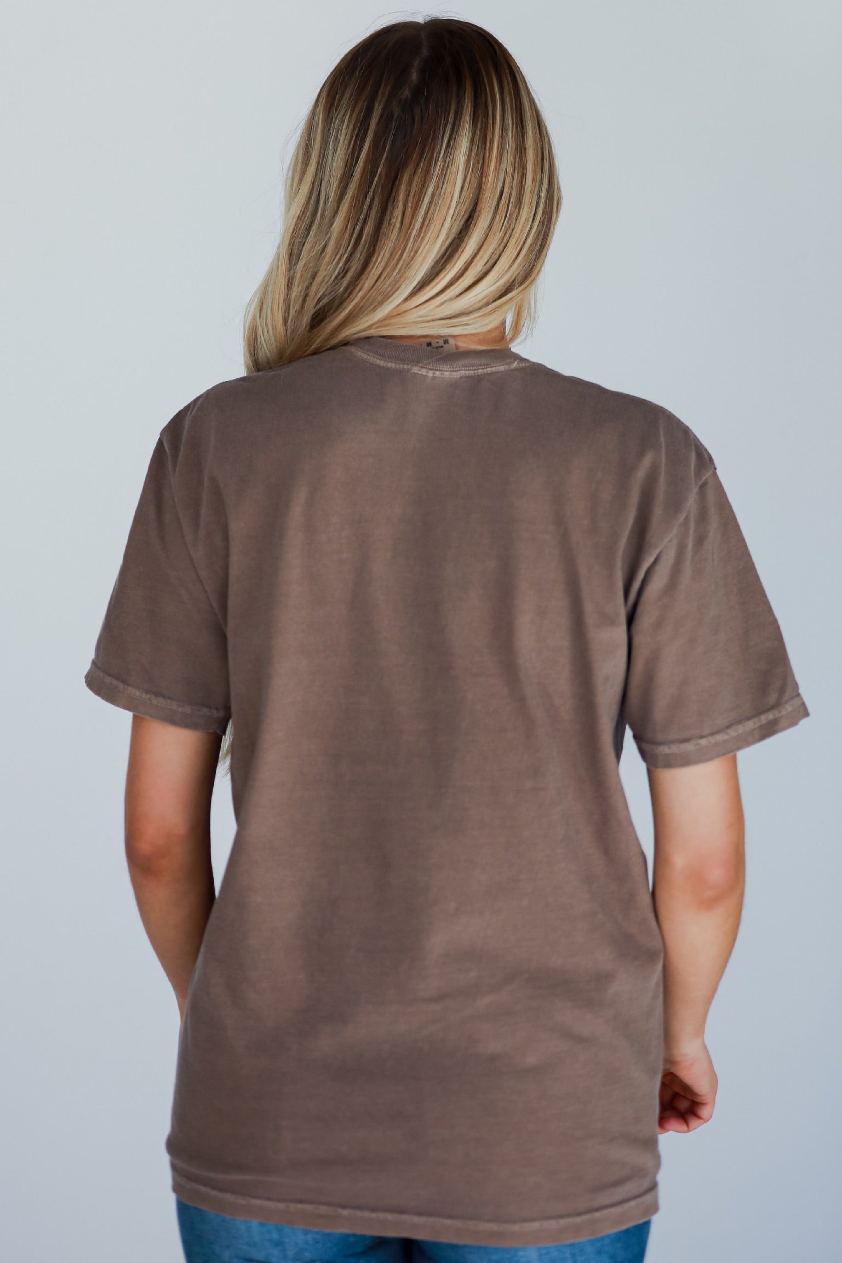 Brown Wednesbury Georgia Block Letter Tee back view
