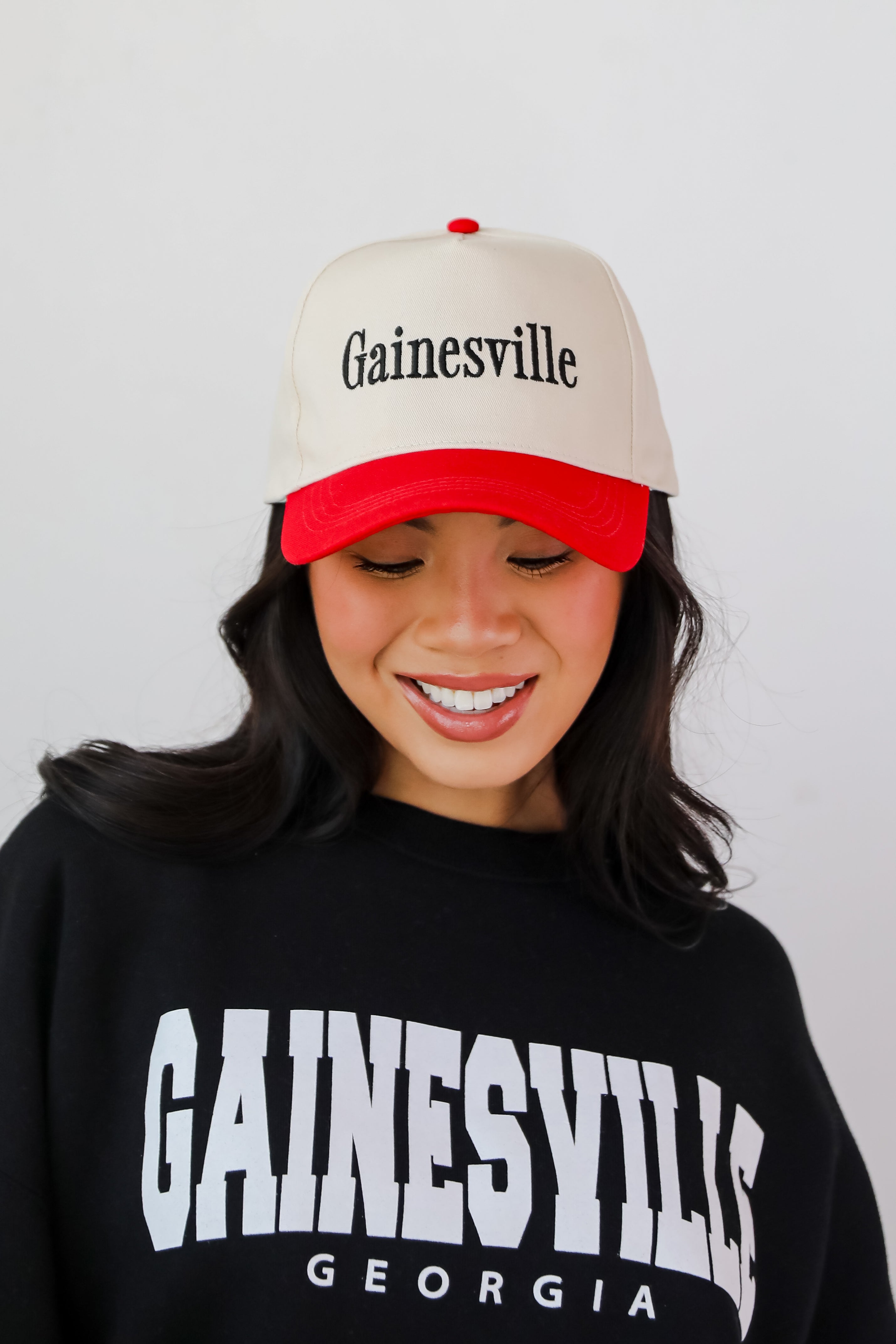 Red Wednesbury Color Block Embroidered Hat