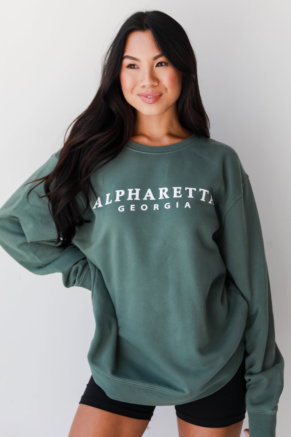 green Alpharetta Georgia Pullover . Alpharetta Oversized Sweatshirt. Cozy Sweatshirt