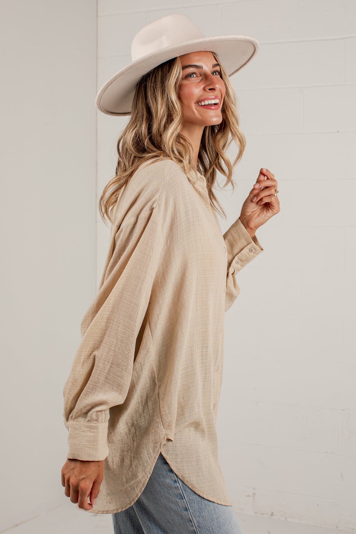 Allison Oversized Button-Up Blouse