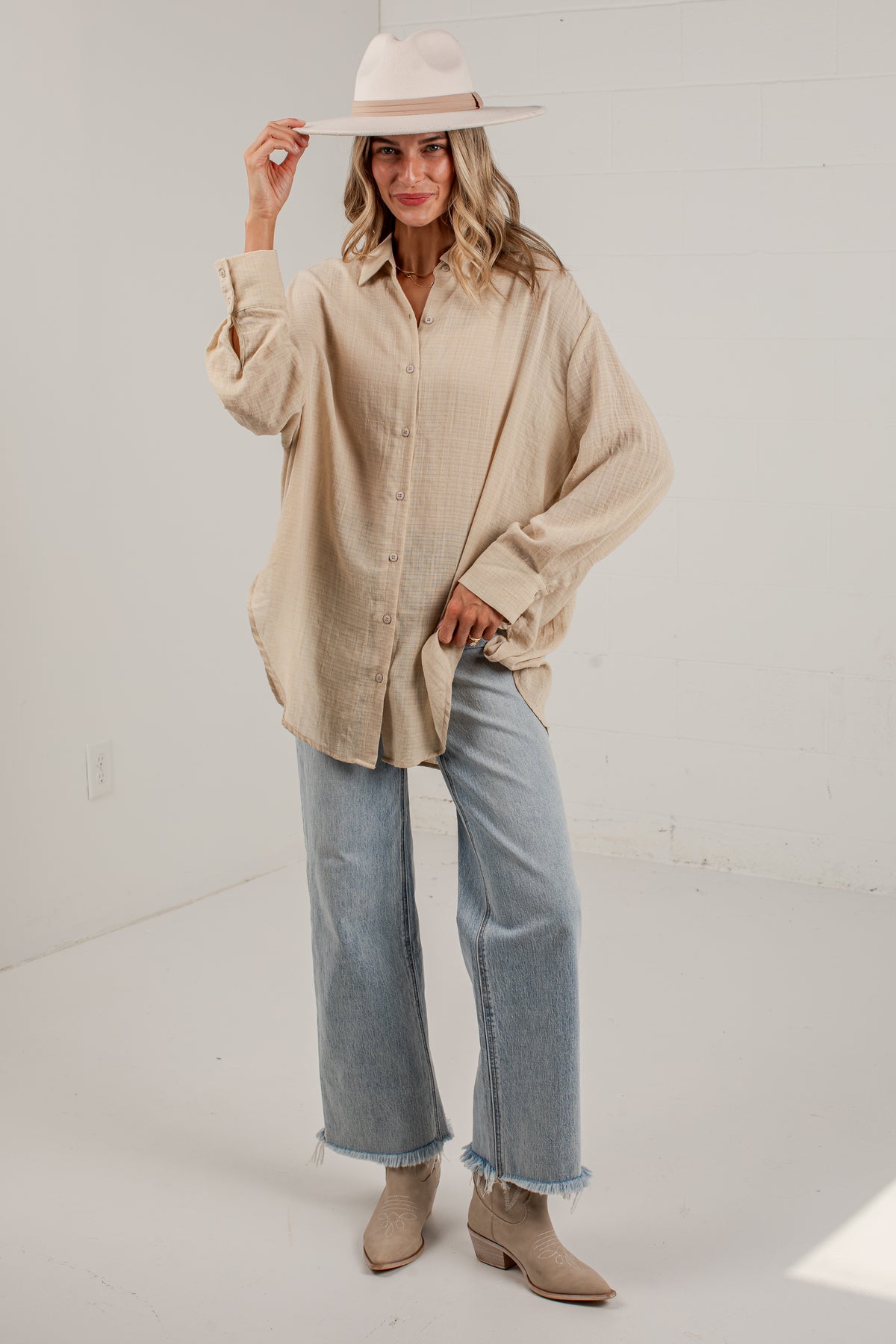 Allison Oversized Button-Up Blouse
