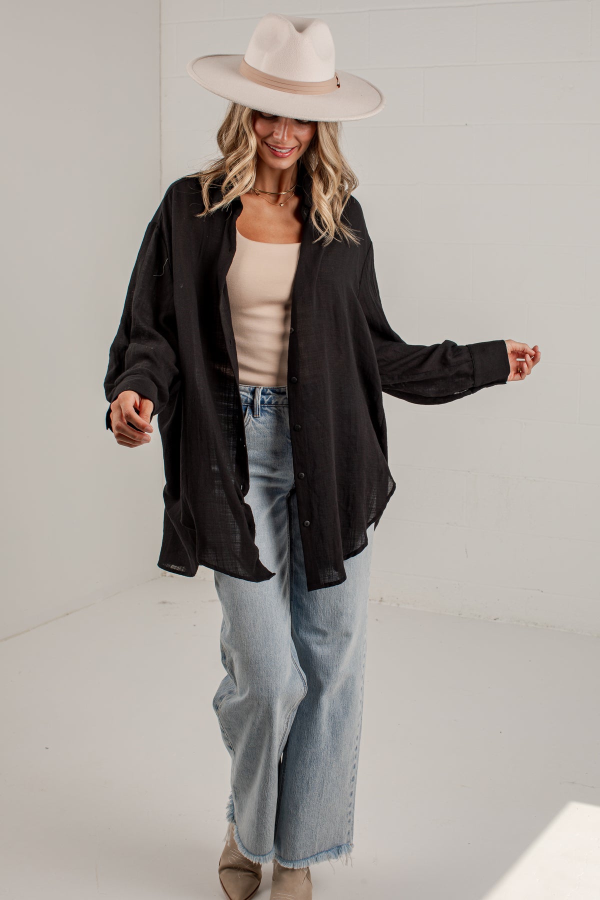 Allison Oversized Button-Up Blouse