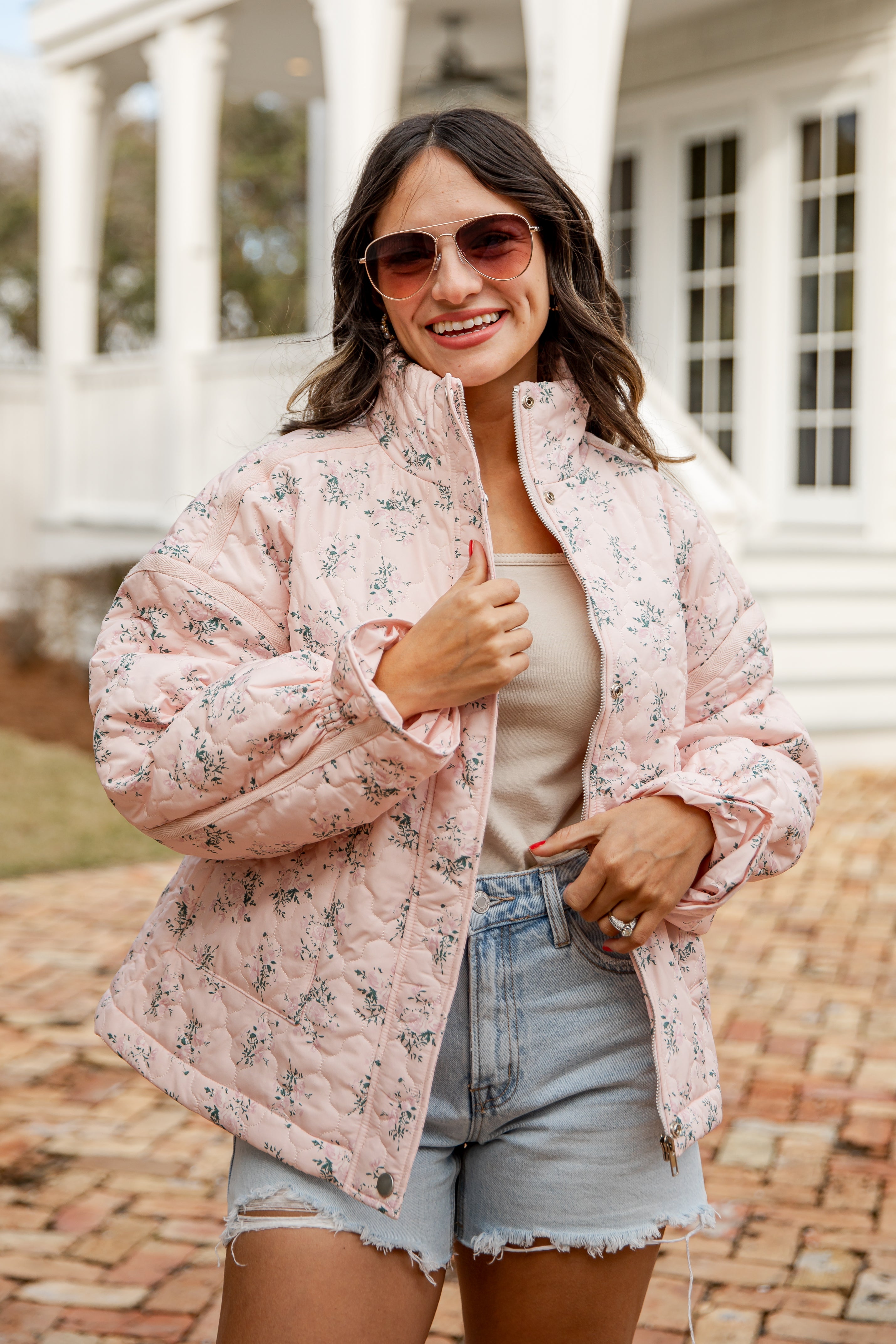 FINAL SALE - Sweet Soul Blush Floral Quilted Jacket