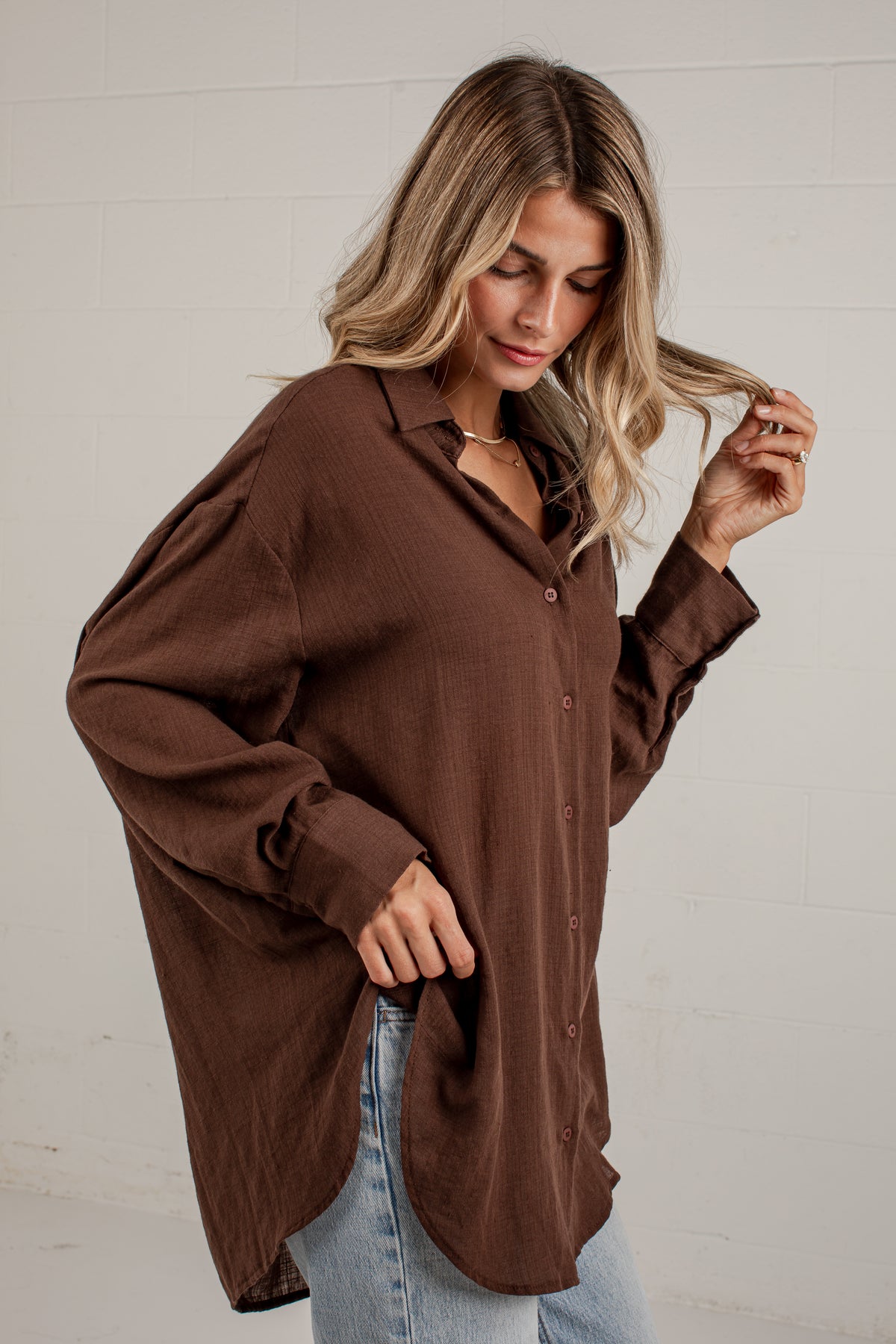 Allison Oversized Button-Up Blouse