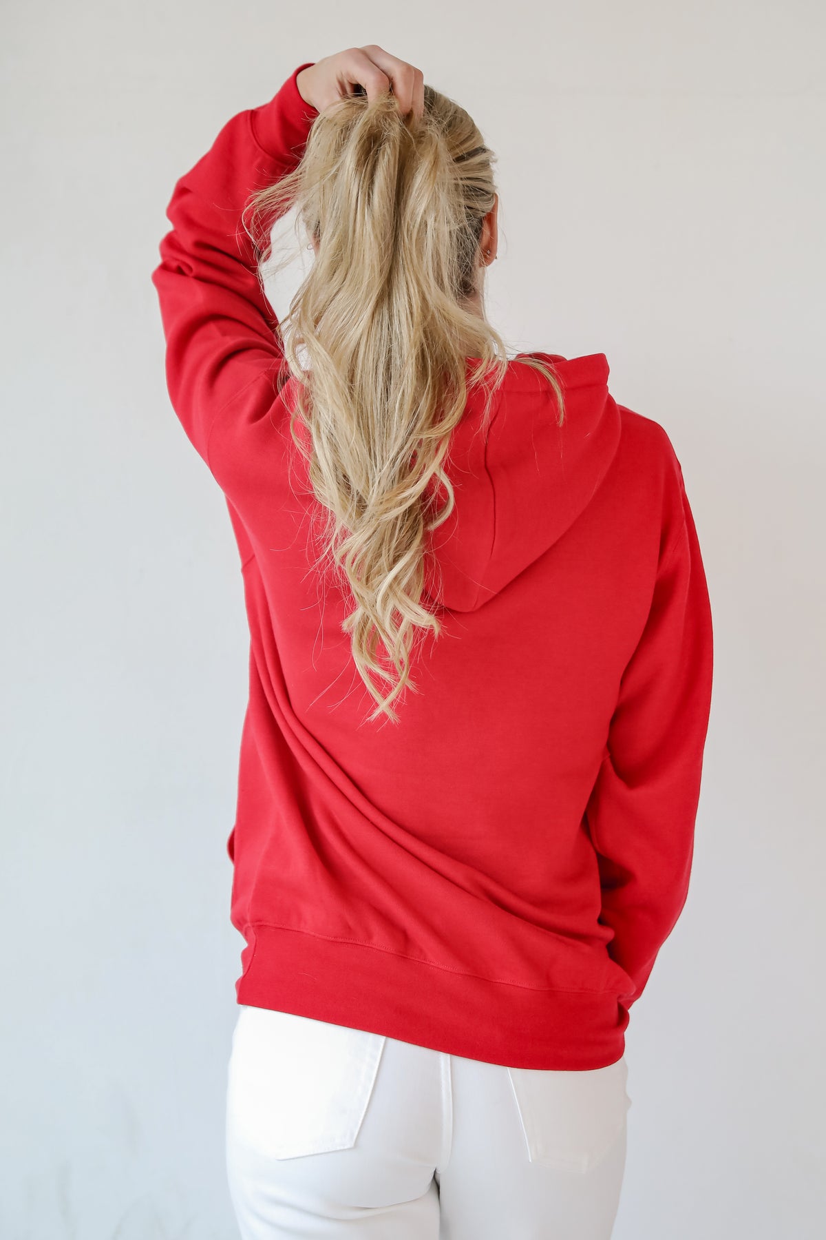 Red Chop Chop Script Embroidered Hoodie
