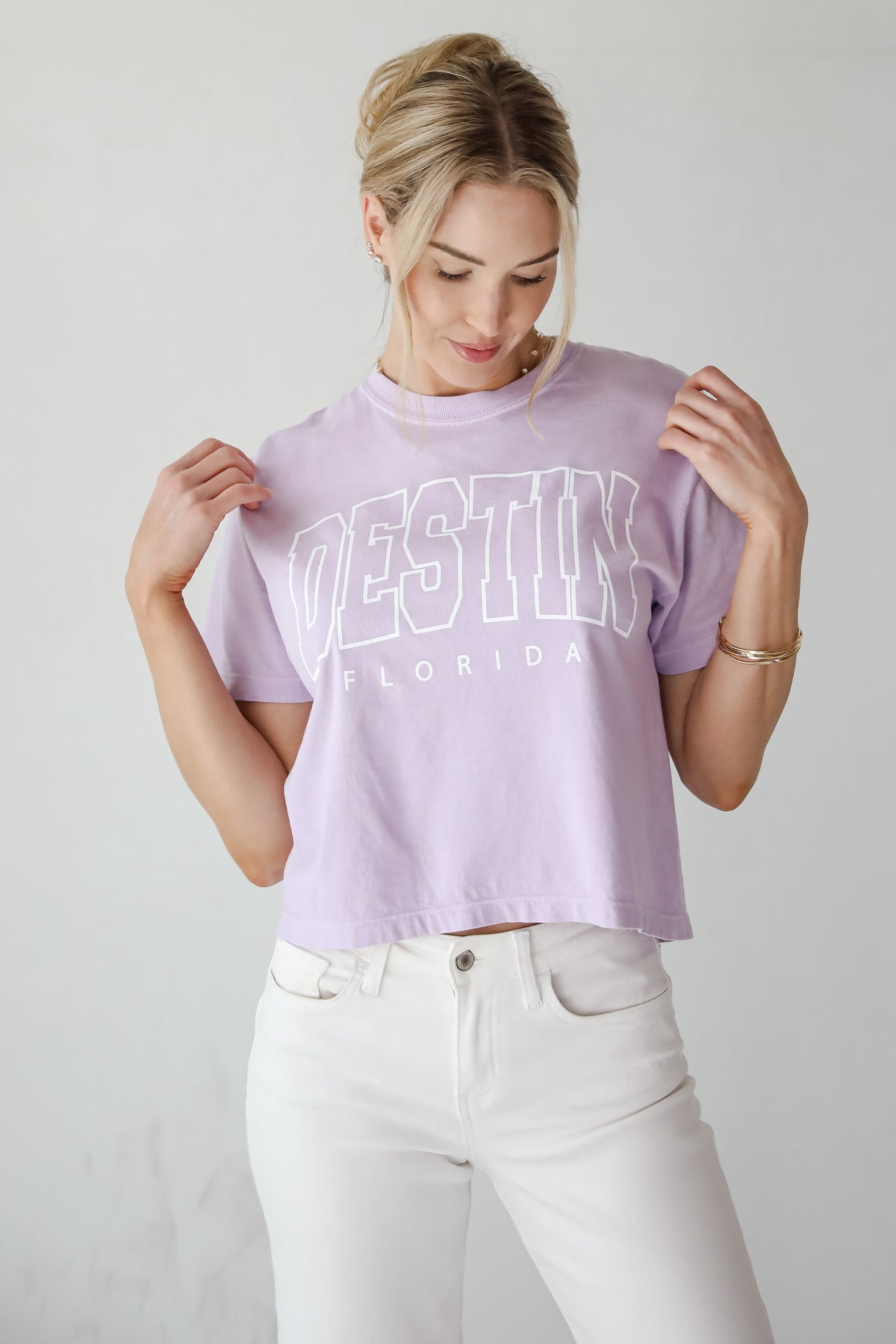 Lavender Destin Florida Cropped Tee