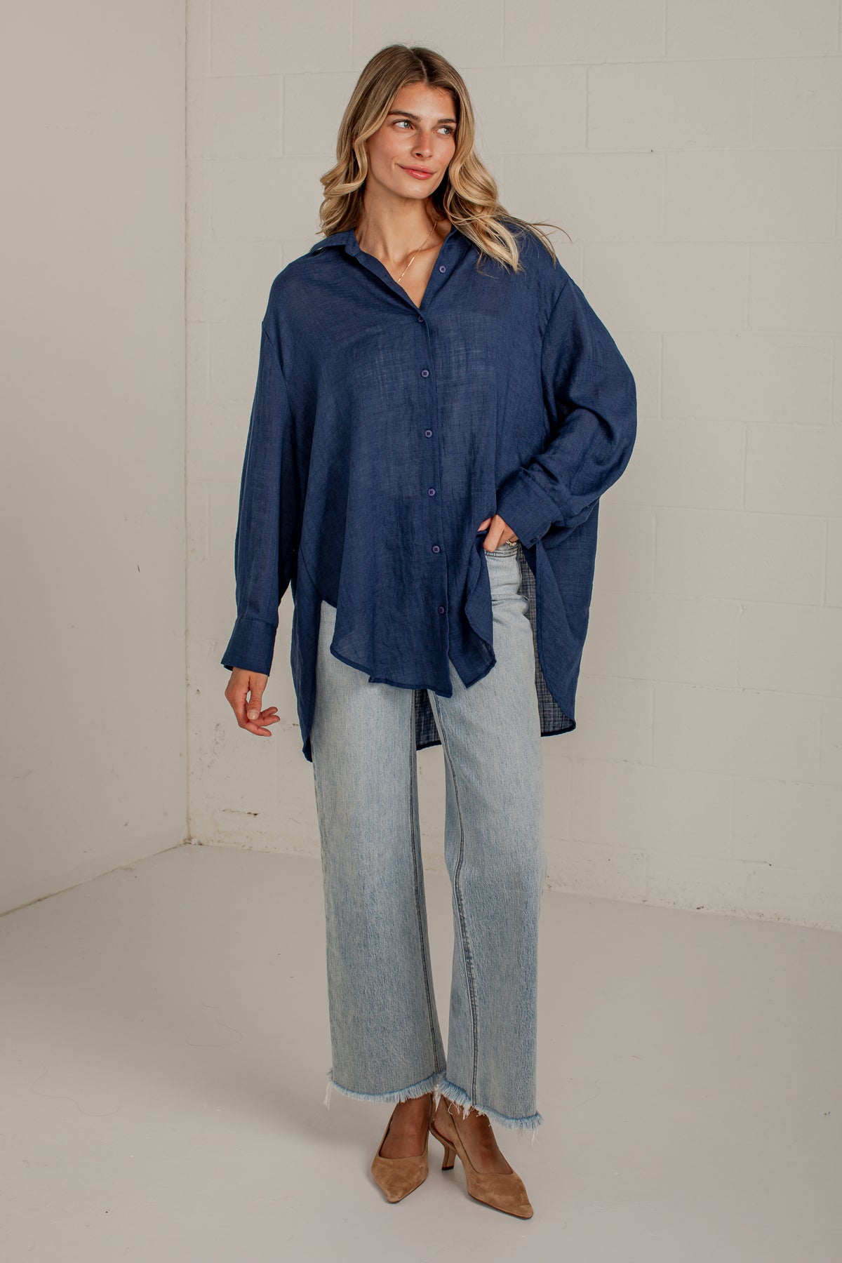 Allison Oversized Button-Up Blouse