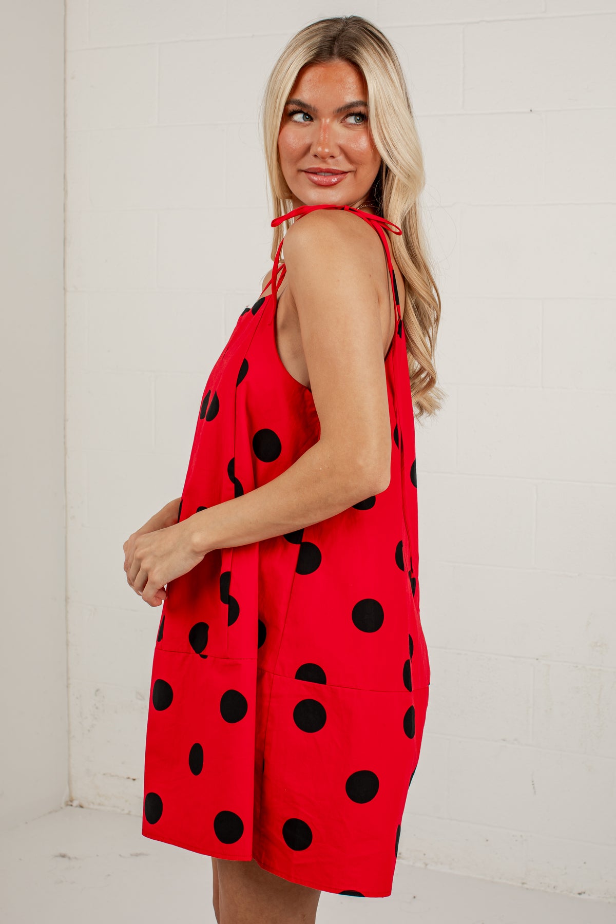 Rally In Red Polka Dot Mini Dress