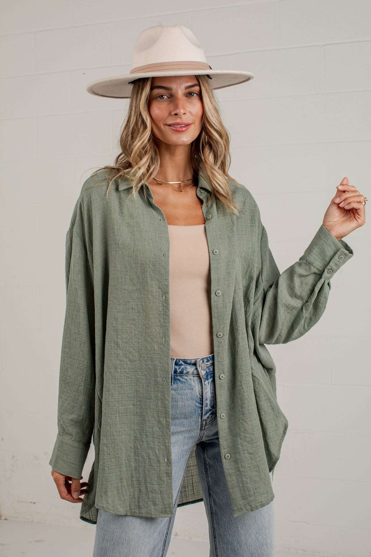 Allison Oversized Button-Up Blouse