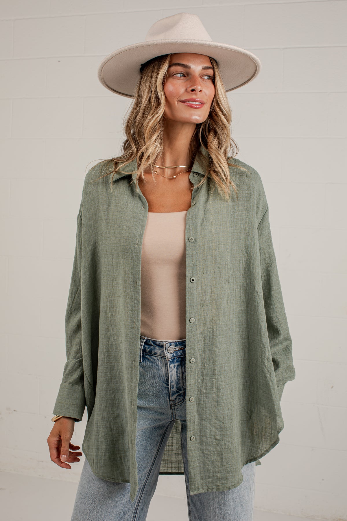 Allison Oversized Button-Up Blouse