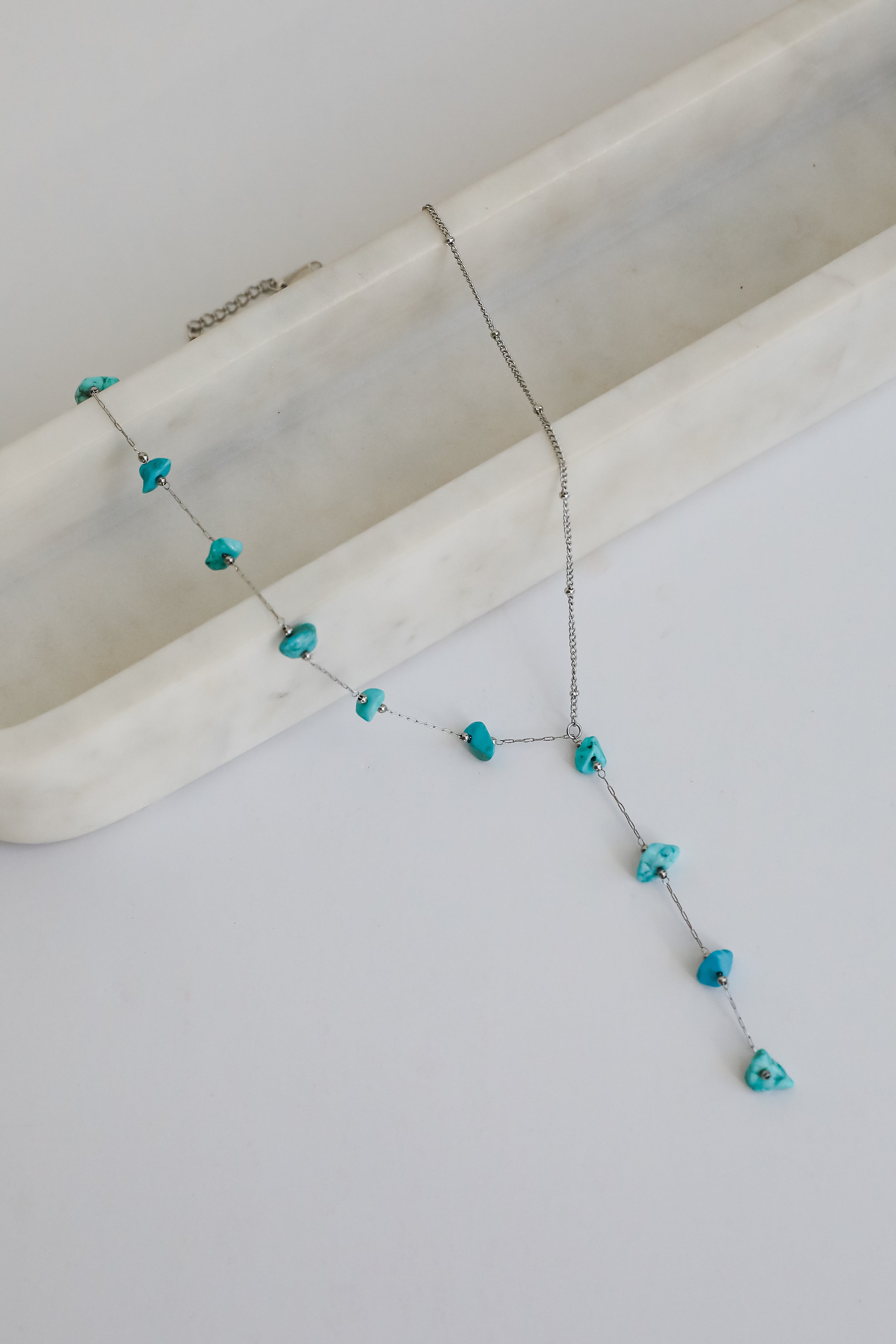 Allison Silver Stone Charm Necklace