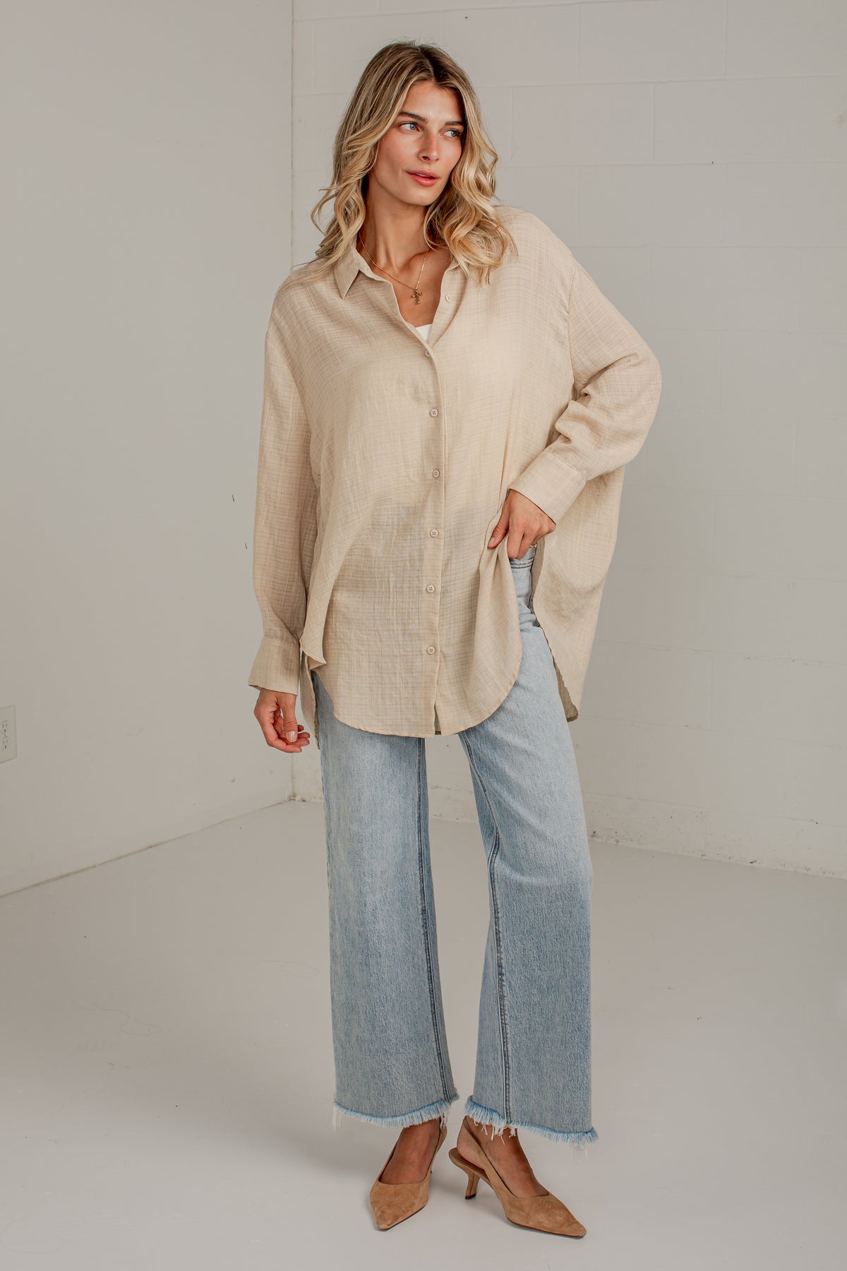 Allison Oversized Button-Up Blouse
