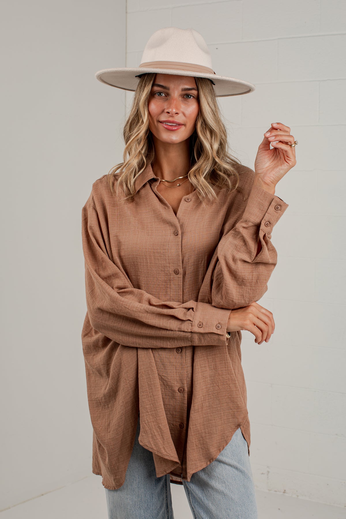 Allison Oversized Button-Up Blouse