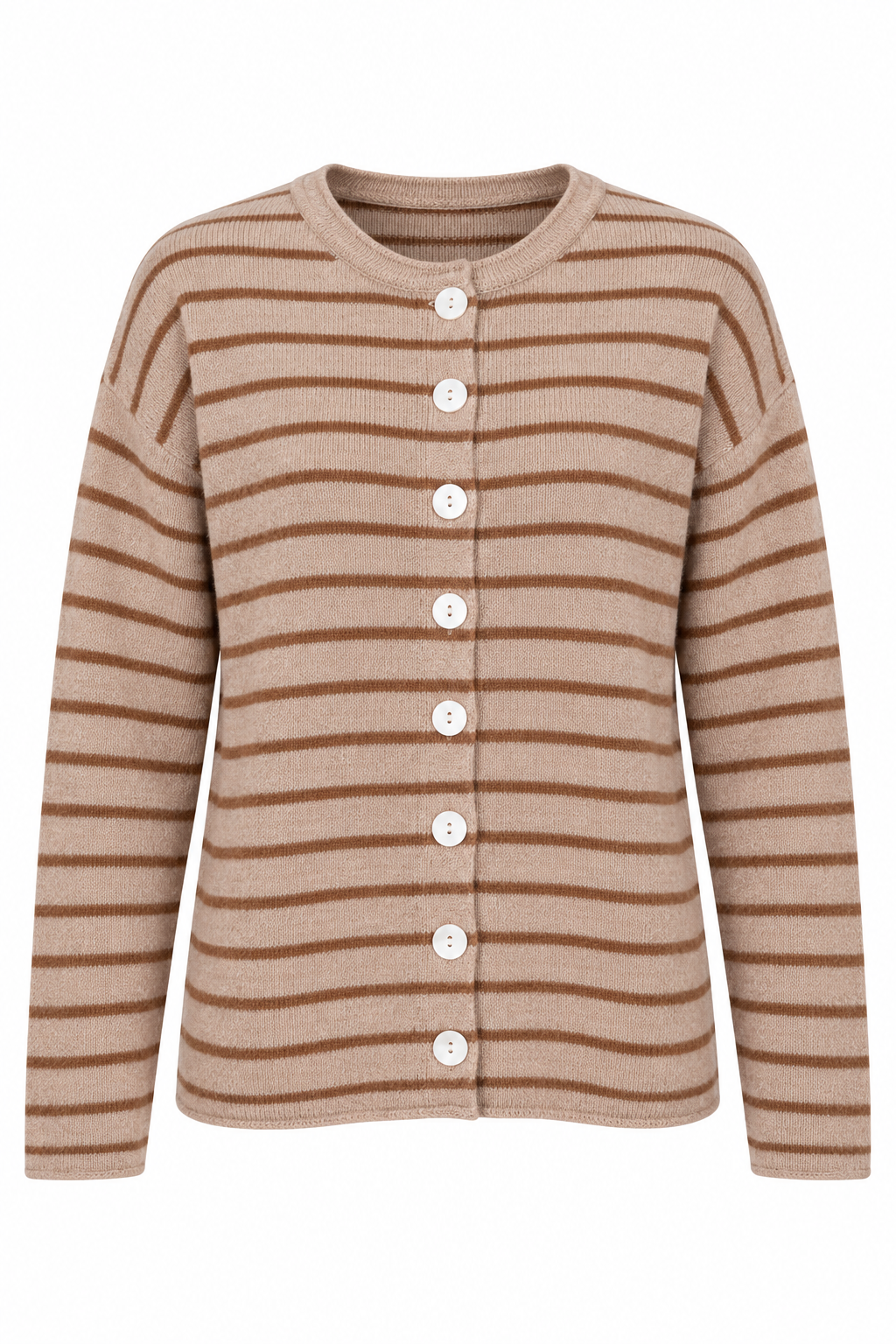 Quiet Moment Taupe Striped Cardigan
