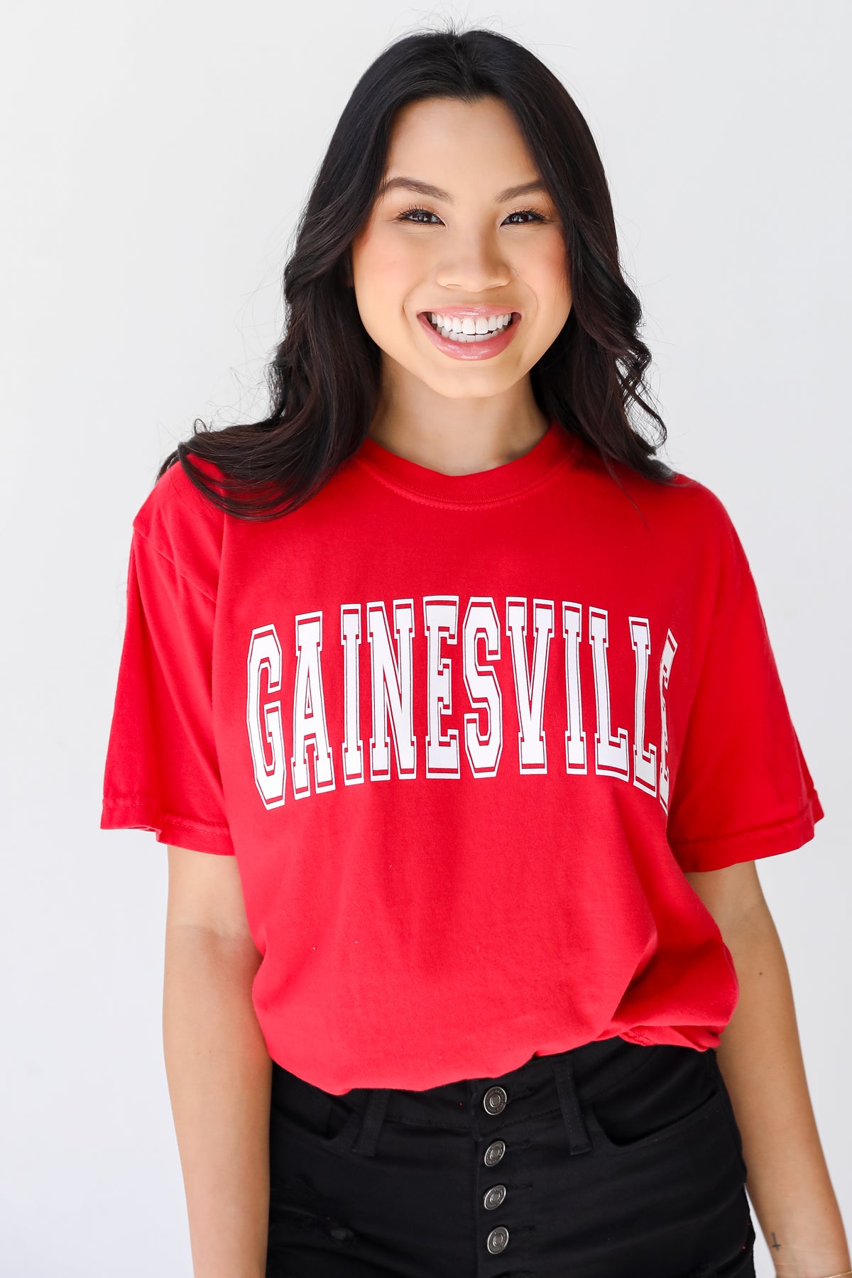 Red Wednesbury Tee on model