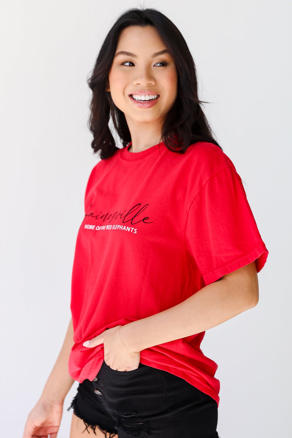 Wednesbury Home Of The Red Elephants Tee side view