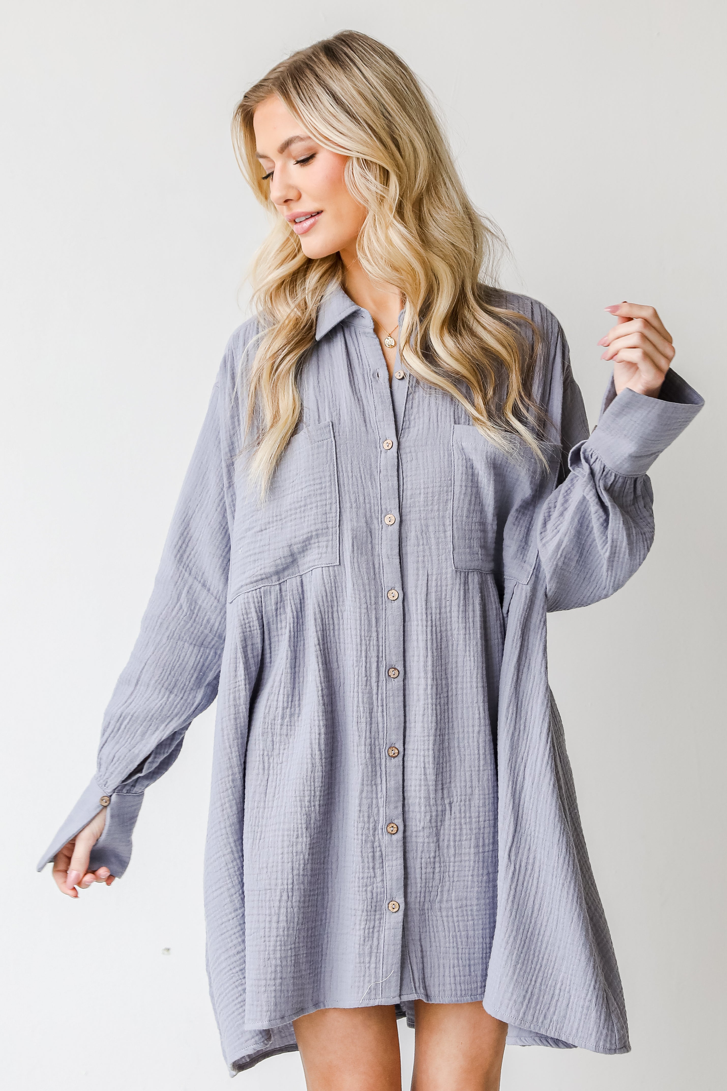 Linen Mini Dress front view