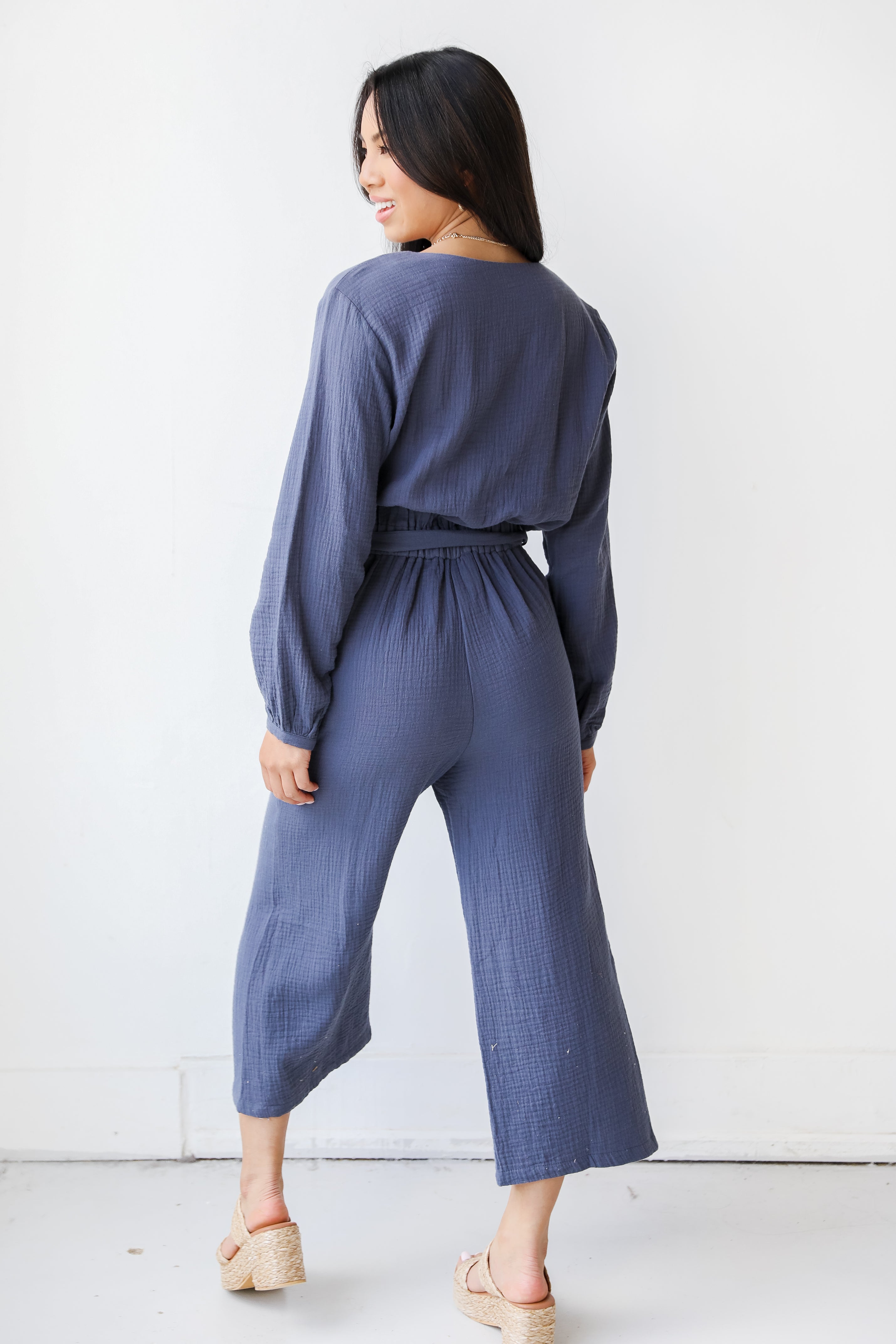 Linen Jumpsuit back view