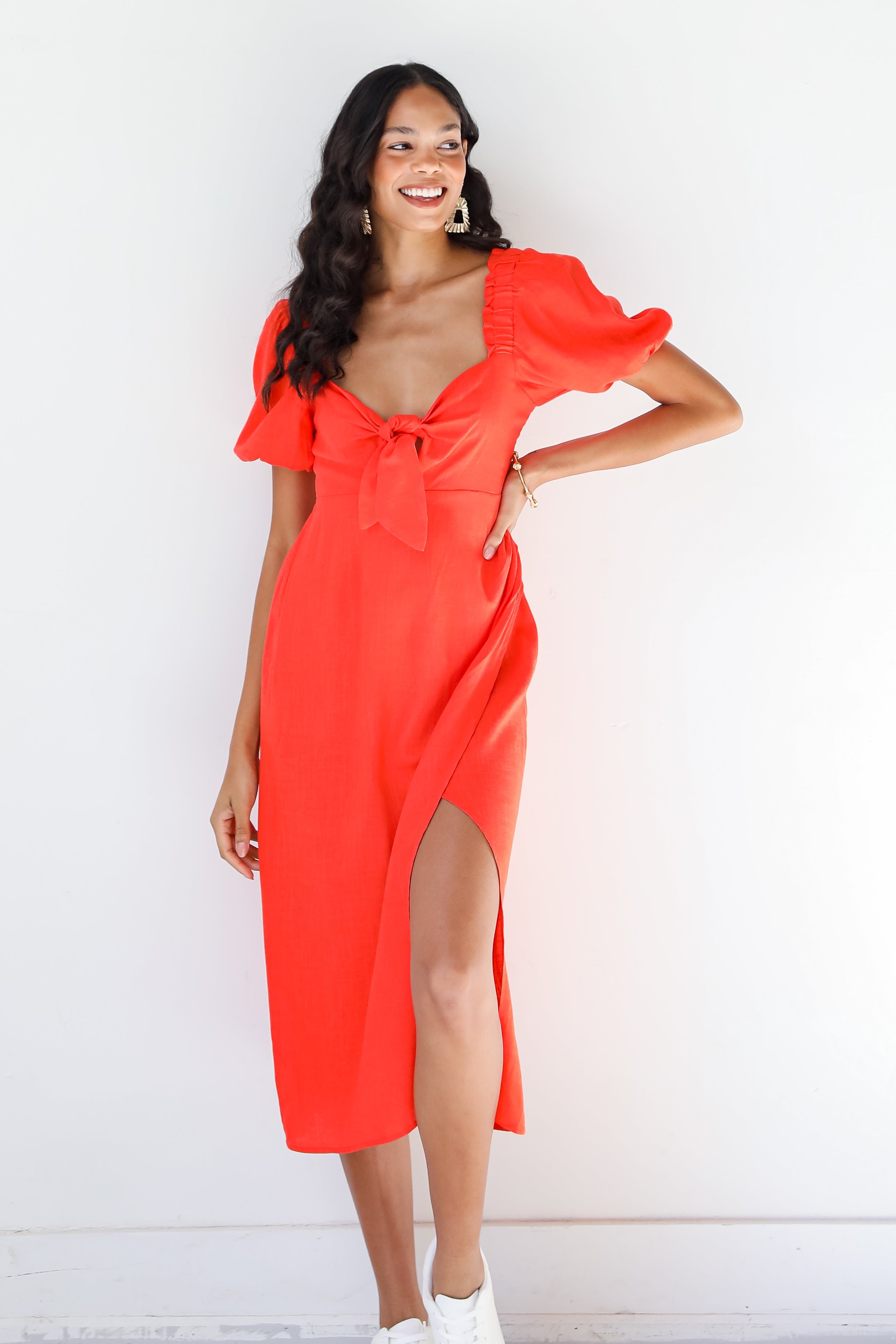 red Midi Dress