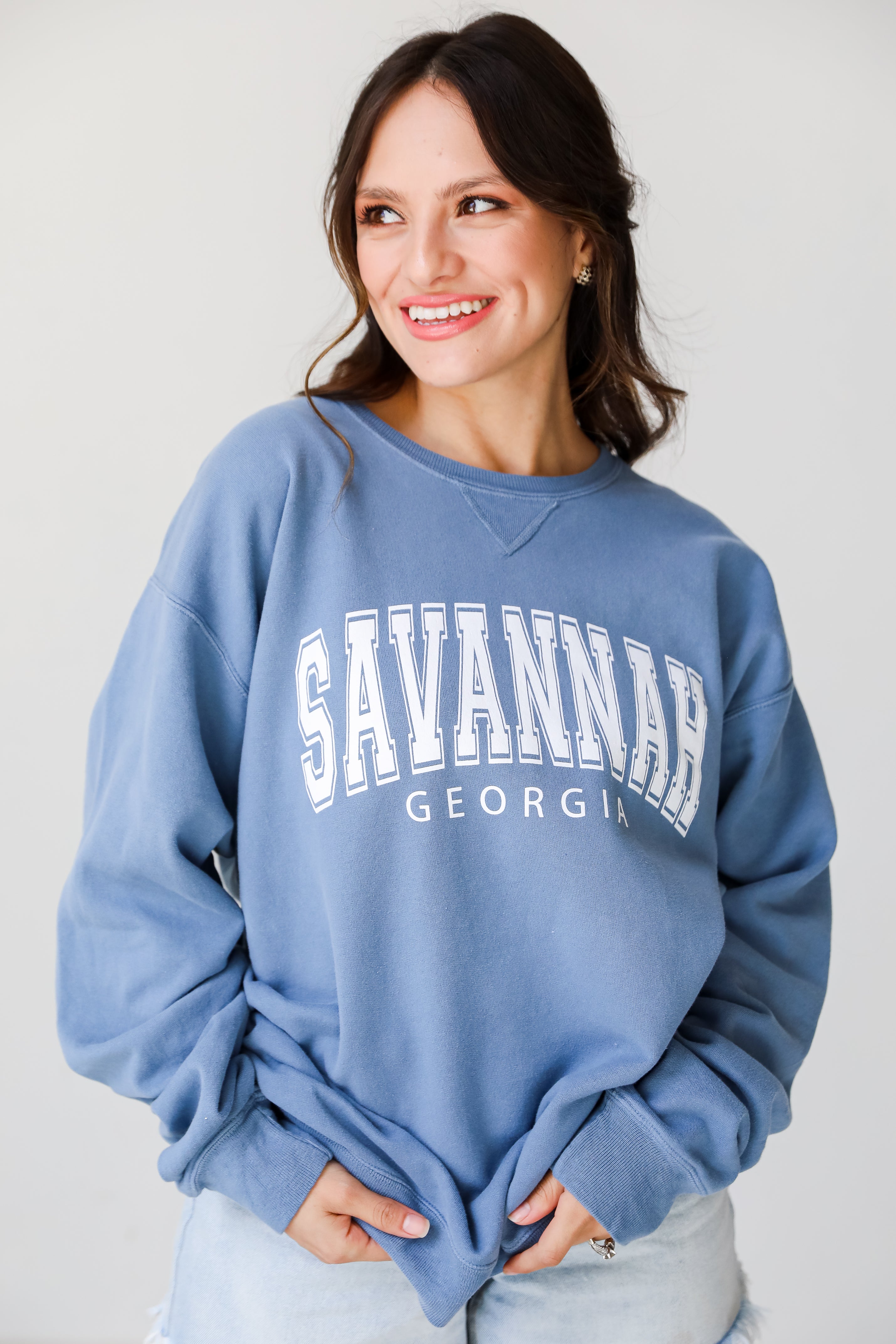 Blue Savannah Georgia Pullover. Graphic Sweatshirt. Oversized Comfy Sweatshirt.
