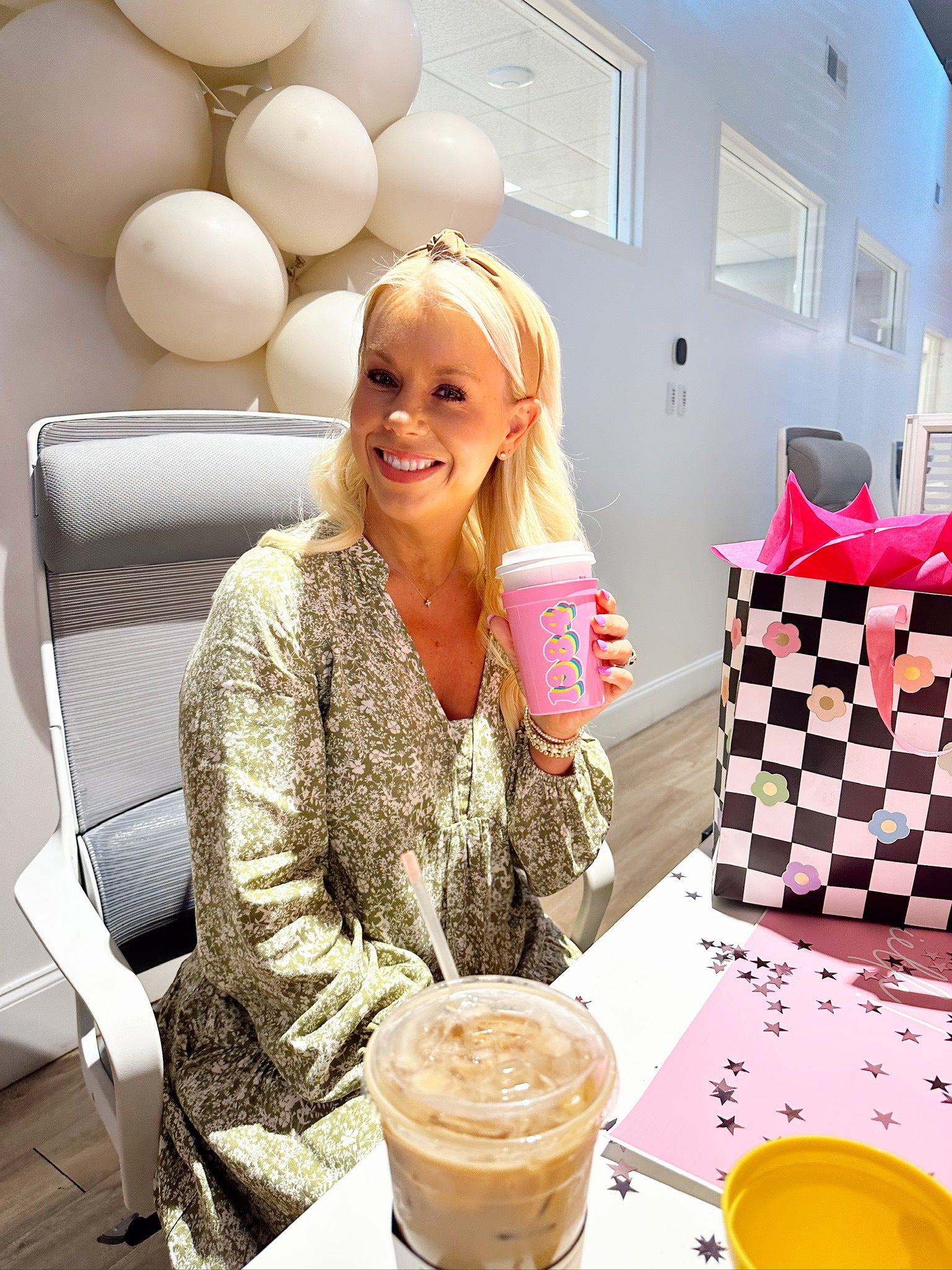 a girl celebrating her birthday with her Ruby White Wear family