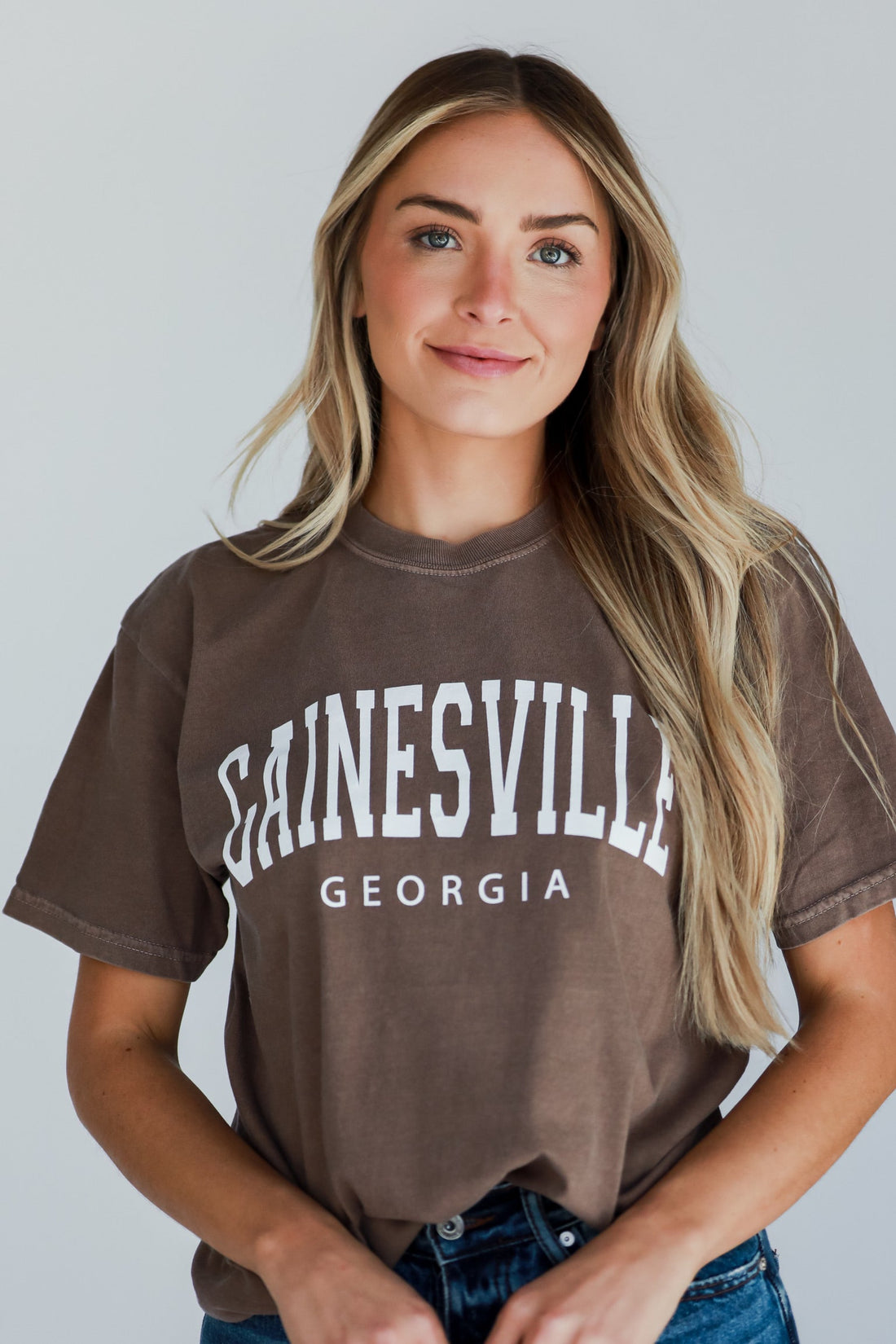 Brown Wednesbury Georgia Block Letter Tee