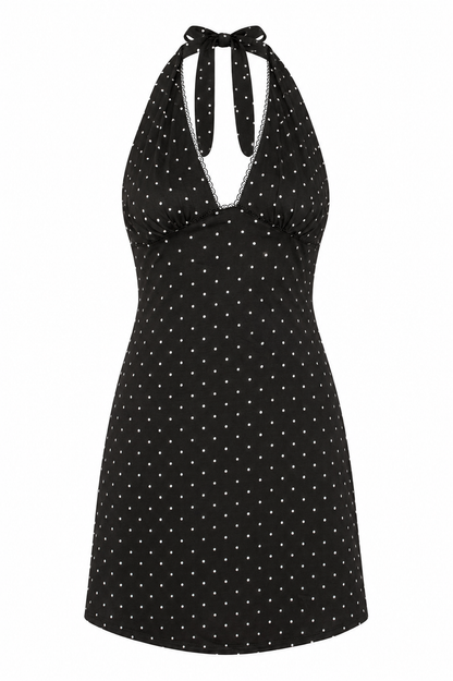 Spotted In Soho Black Polka Dot Mini Dress