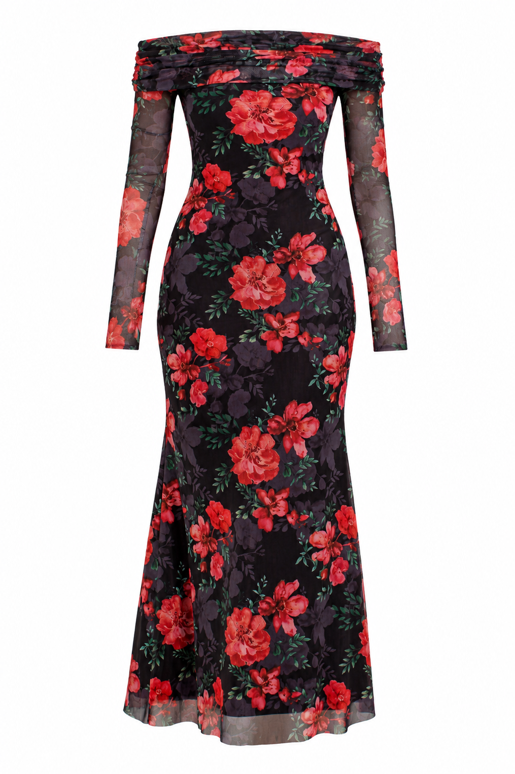 Written In The Fields Mesh Floral Maxi Dress