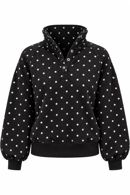 Spotted Around Town Black Polka Dot Pullover