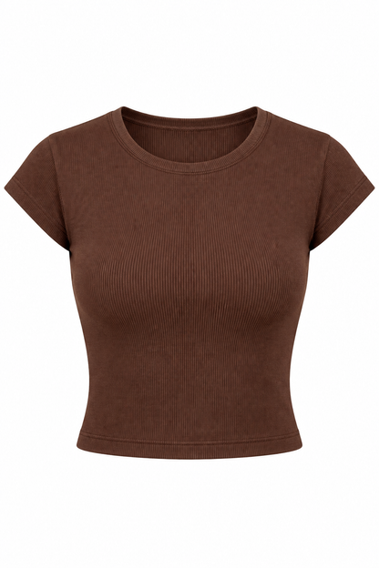 Daily Agenda Cap Sleeve Casual Ribbed Top
