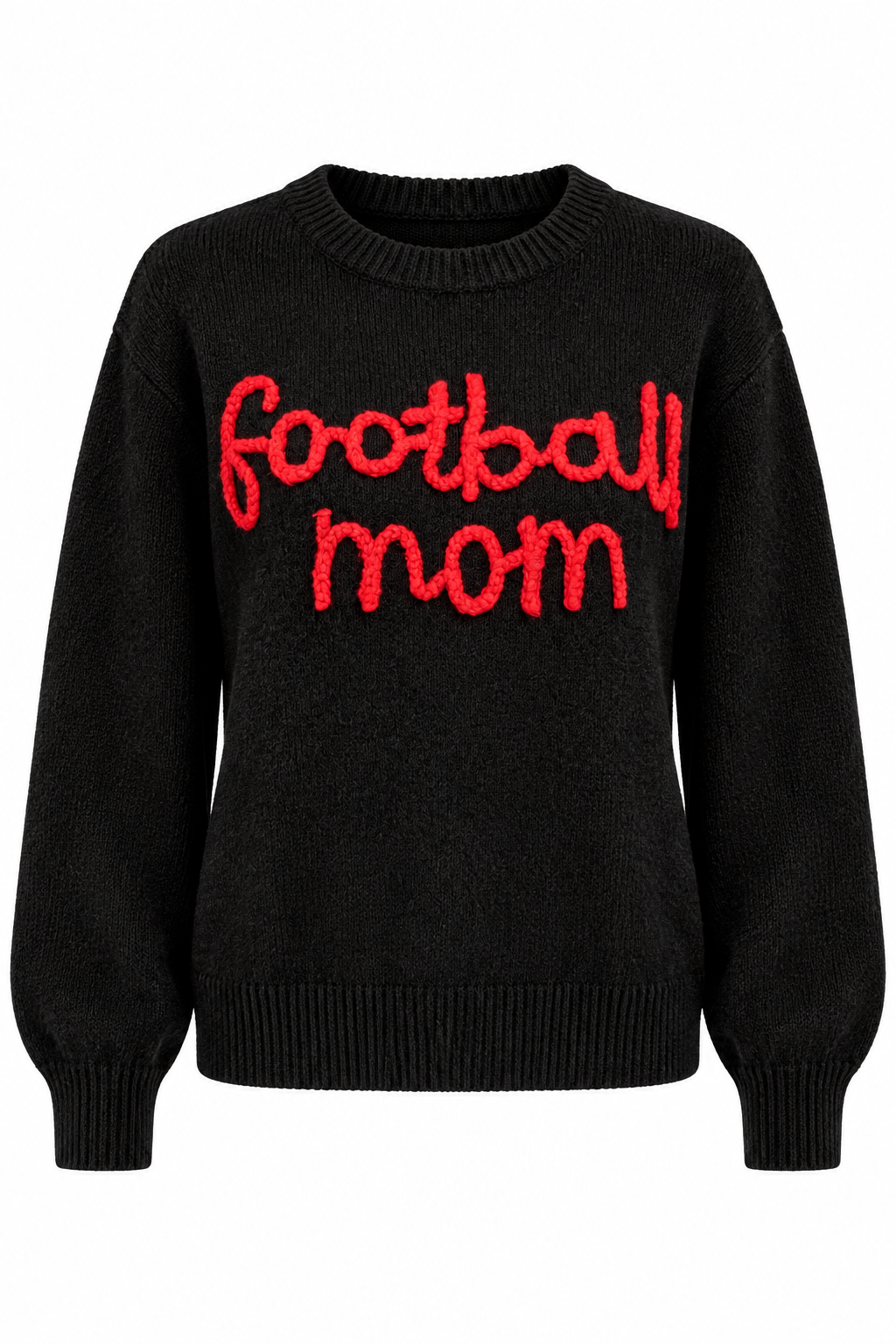 Football Mom Black Knit Sweater