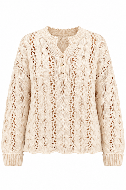 Heirloom Hour Ivory Cable Knit Sweater