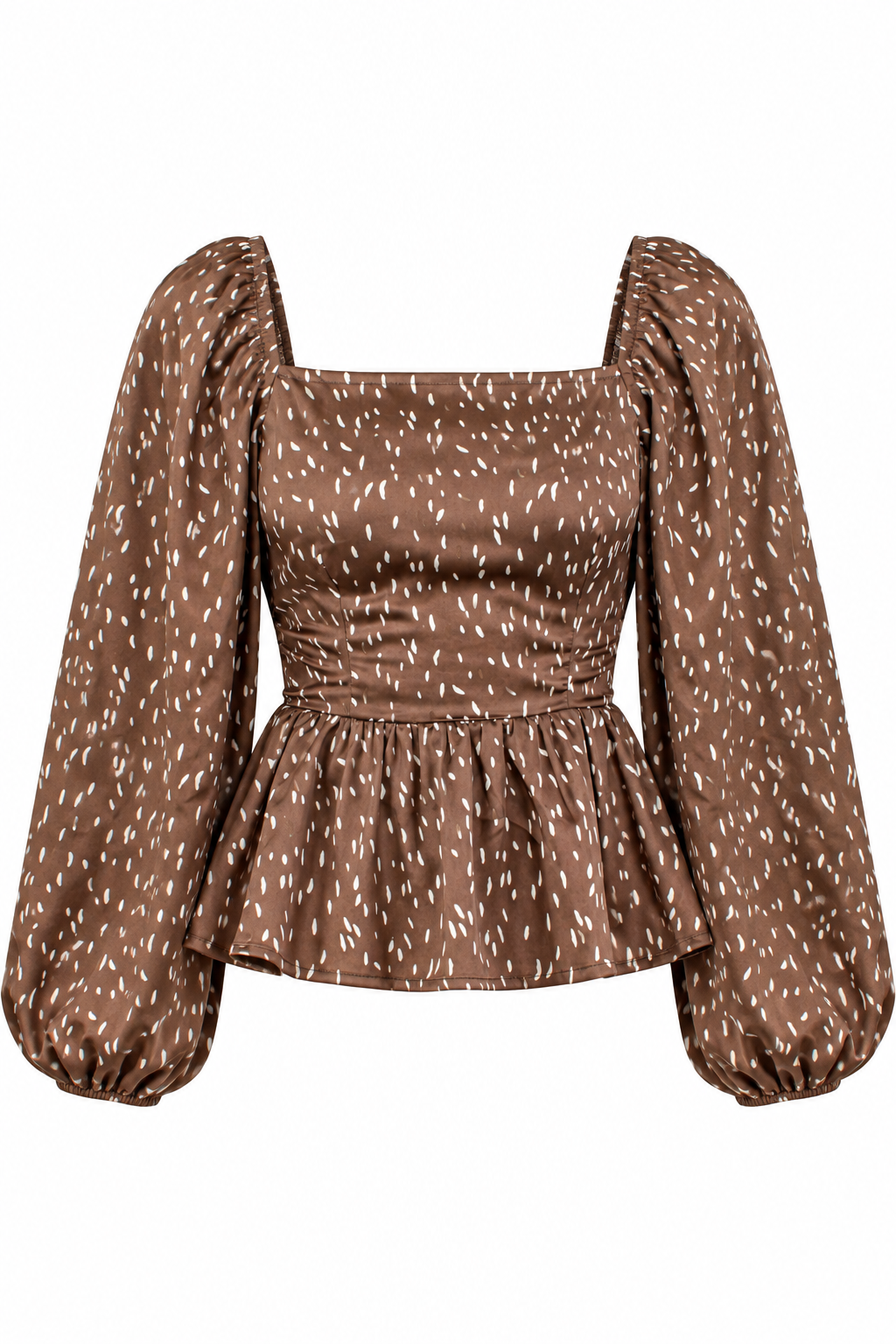 Charmed By Fall Mocha Peplum Blouse