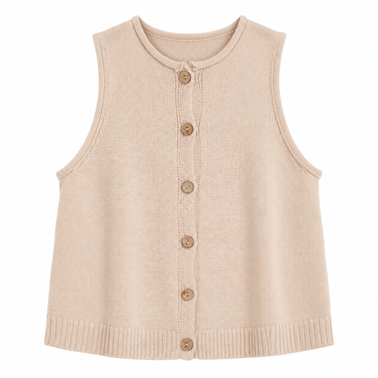 Polished Layers Button Front Knit Vest