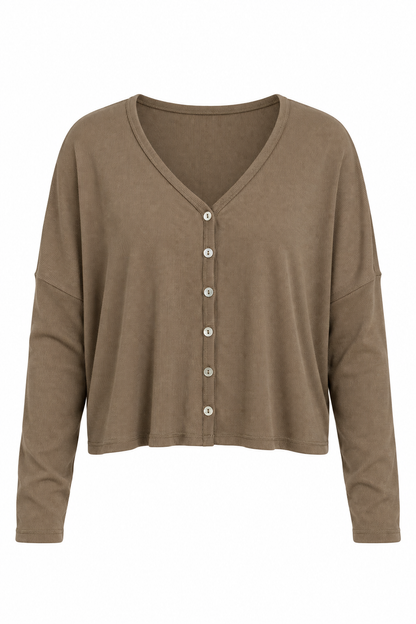 A Little Unwind Olive Henley Top