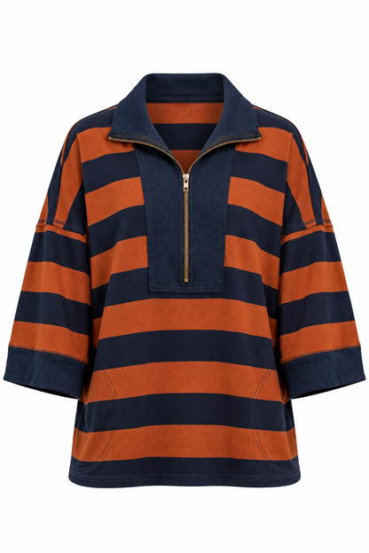 Cider House Navy Stripe Oversized Top