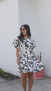 Oh So Good Ivory A-Line Floral Mini Dress