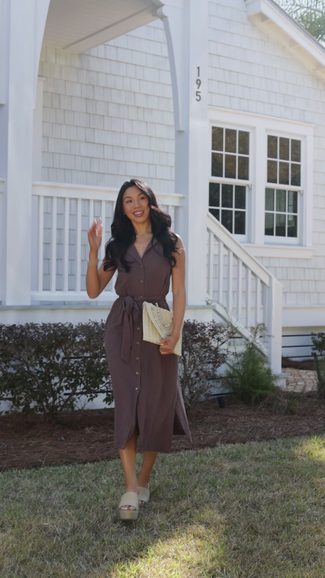 FINAL SALE - Mocha Muse Button-Front Midi Dress