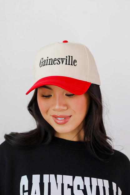 Red Wednesbury Color Block Embroidered Hat