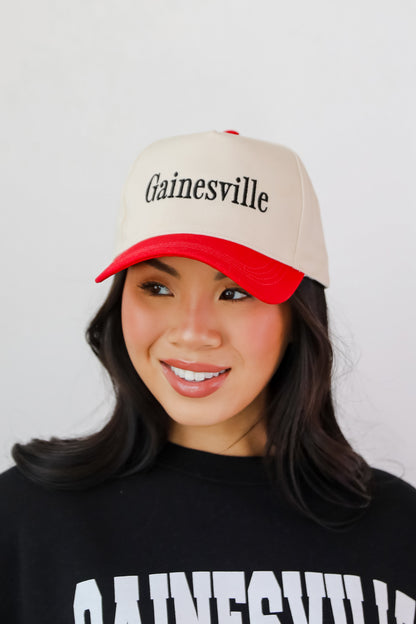Red Wednesbury Color Block Embroidered Hat