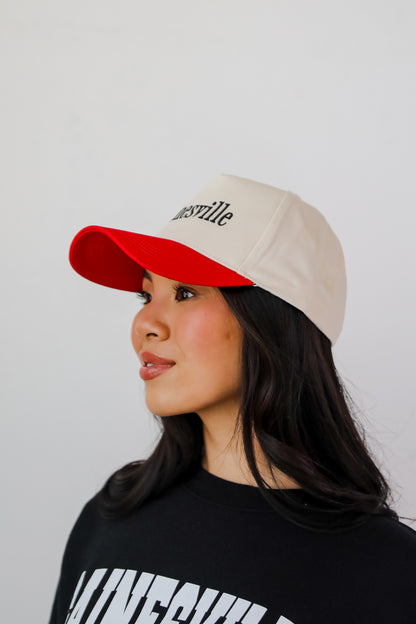 Red Wednesbury Color Block Embroidered Hat