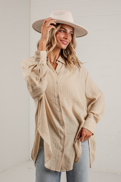 Allison Oversized Button-Up Blouse