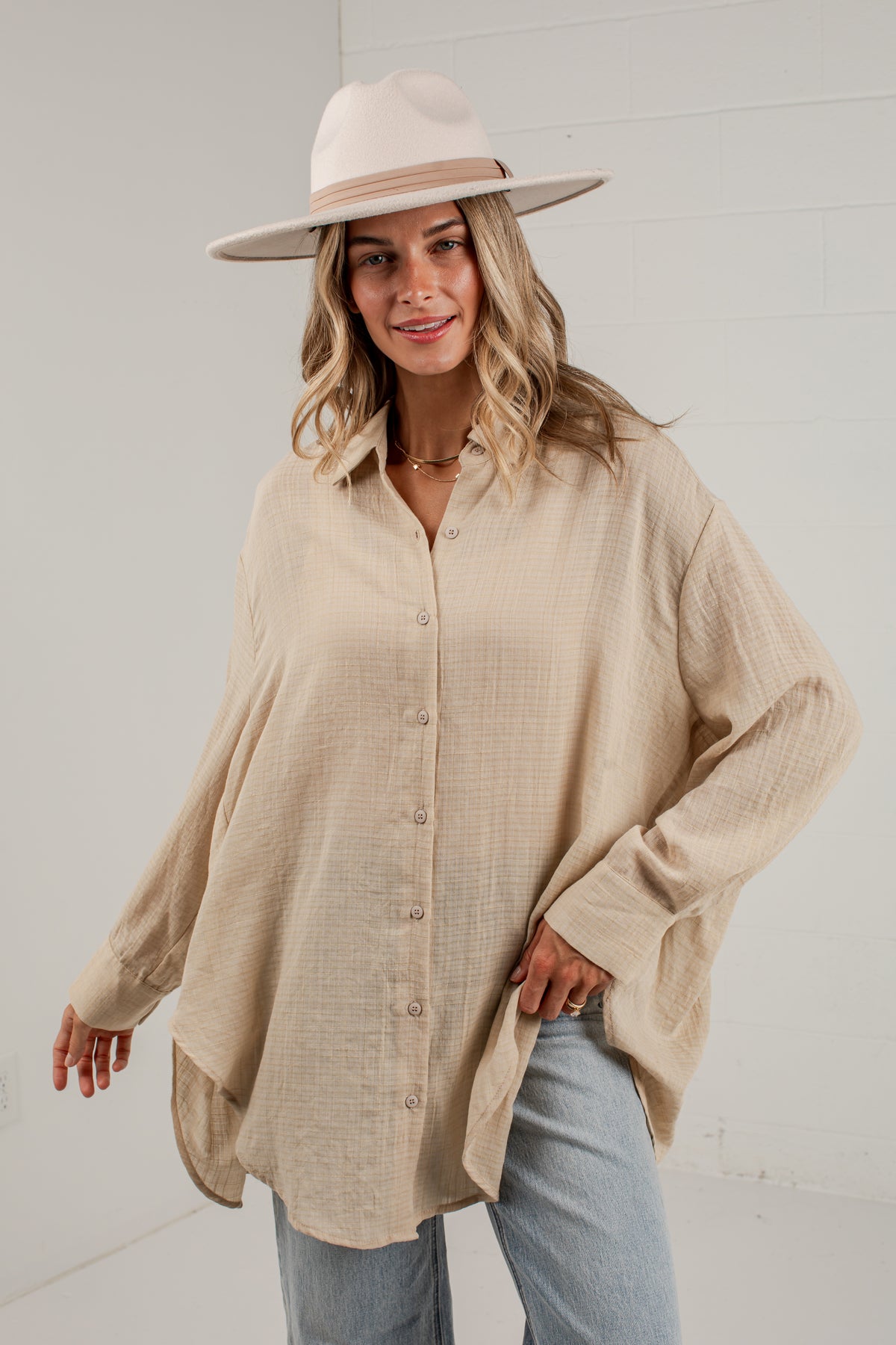 Allison Oversized Button-Up Blouse