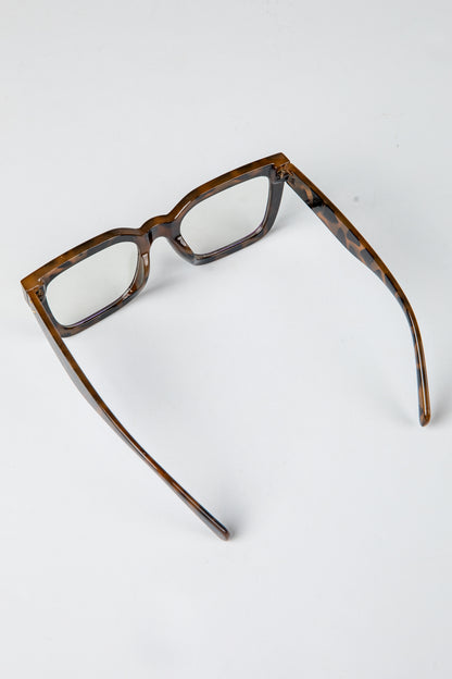 Tortoiseshell eyeglasses on a white background
