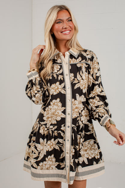 Style Notes Black Floral Mini Dress