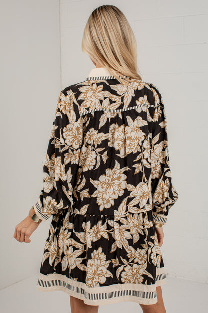 Style Notes Black Floral Mini Dress