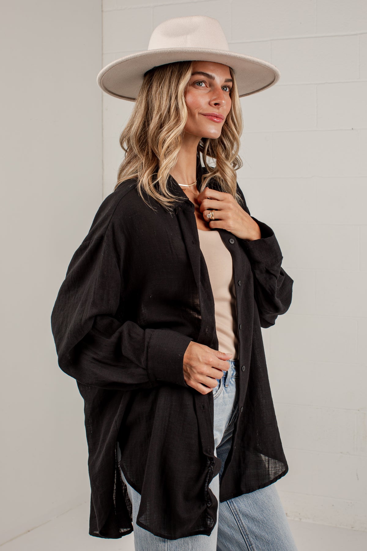 Allison Oversized Button-Up Blouse