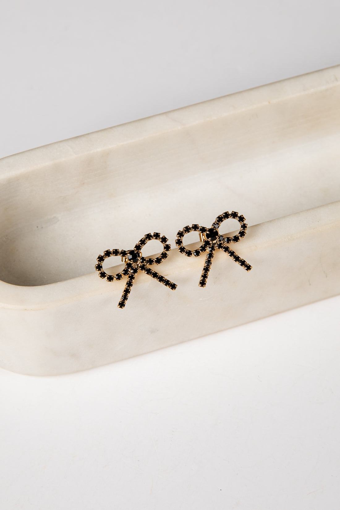 black bow earrings
