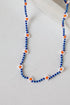 Haven Blue Beaded Daisy Necklace