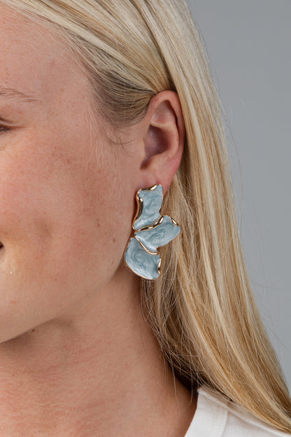Harlow Blue Flower Drop Earrings